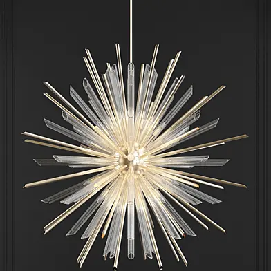 Feiss Quorra 41 Light Burnished Brass Chandelier