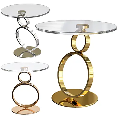 Glass Stainless Steel Round Coffee Table