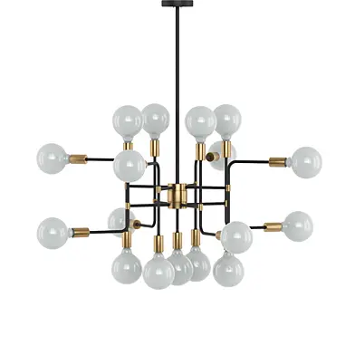 YHD 17 Light Chandelier in Black Stainless Finish