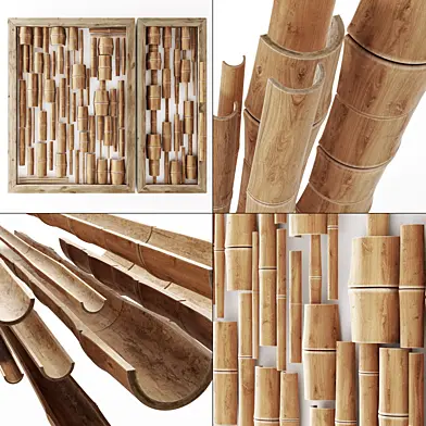 Panel bamboo drank decor n1 / Декор из спиленного бамбука панель