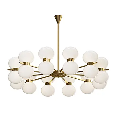 Exceptional Large Murano Glass and Brass Chandelier in the Manner of Stilnovo
