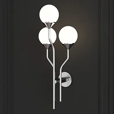 Italian Chrome-Plated Sconces by Goffredo Reggiani