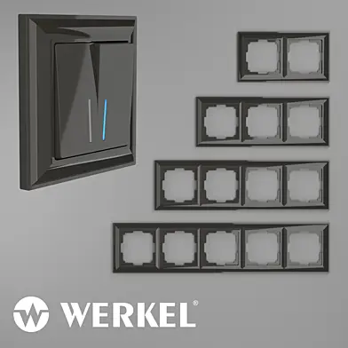 ОМ Пластиковые рамки для розеток и выключателей Werkel Fiore Серо-коричневый