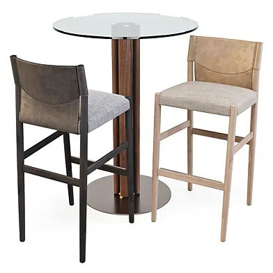 Porada: Bar Set (Table - Quadrifoglio Bistrot and Stools - Sveva)