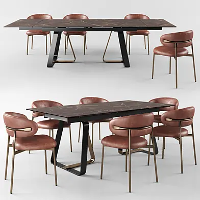 Calligaris Sunshine Tavalo table_Oleandro chair_02