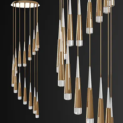 Vibia Slim Jordi Vilardell Gold Cascade 14 designed by Jordi Vilardell
