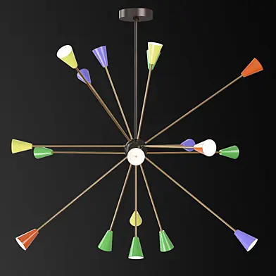Huge Pair of Multi Color Italian Sputnik