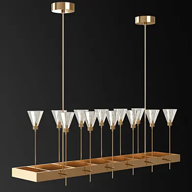 RH TORCHE DE VERRE Linear Chandelier 12