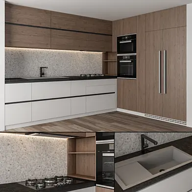 Kitchen Modern - Black and Wood 28