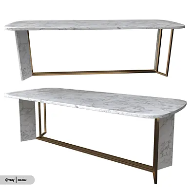 Modern stylish white faux marble dining table
