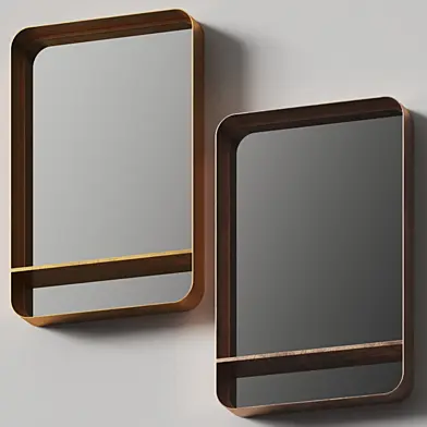 West Elm Gold Mirror with Shelf