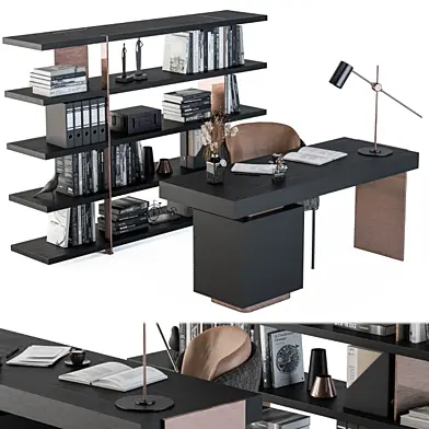 Minotti carson writing table with Rack
