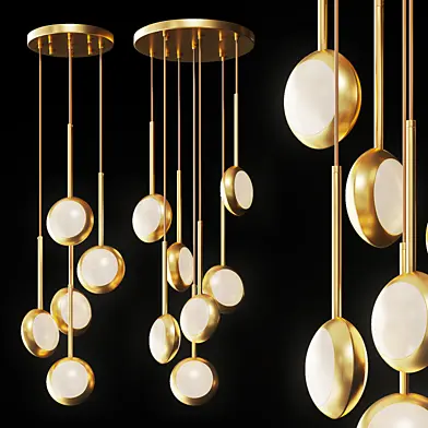 Chandelier with biconvex disc pendants