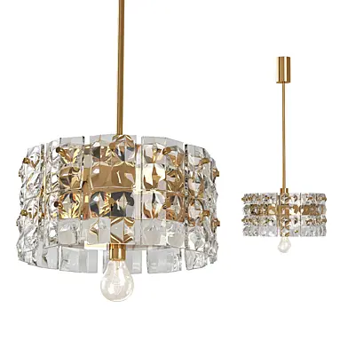 Faceted Crystal and Gilt Metal Four-Tier Chandelier