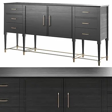 Serenity Wide 6 Drawer Ash Wood Buffet Table