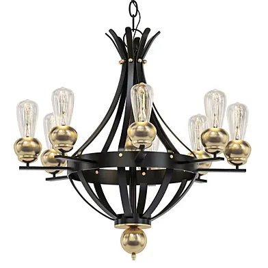 RED GOLD BALL CHANDELIER