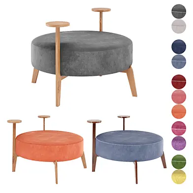 poufs Vol3- Round Velvet pouf by adjustable color
