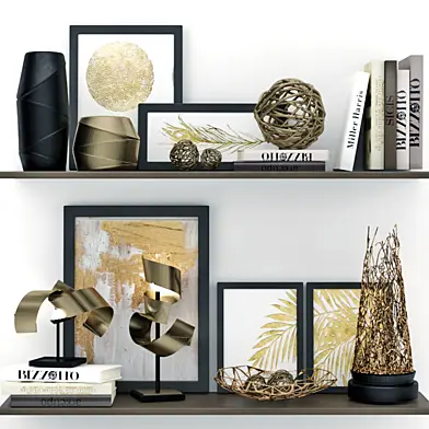 decorative shelf black and gold