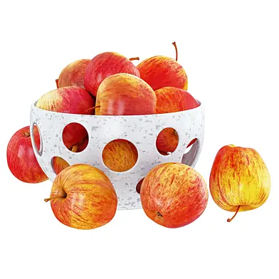 Red Apples in a Decorative Vase with Round Holes