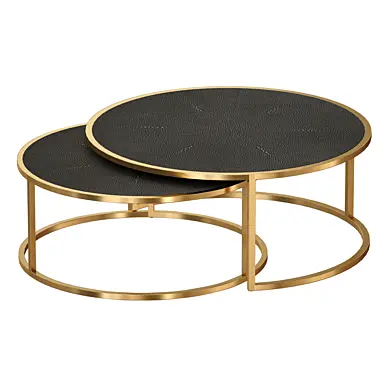 Журнальный столик Keya Antique Brass Nesting Coffee Tables (Crate and Barrel)