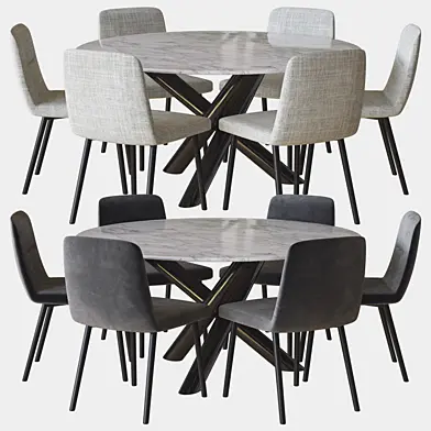 flavin chair and van dyck table minotti