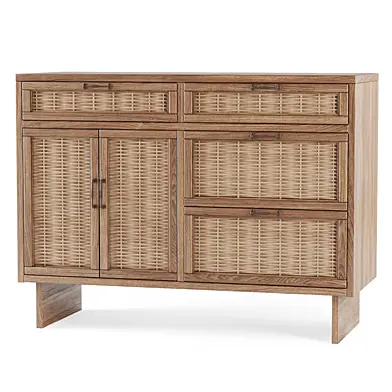 Деревянный комод  / Wooden chest of drawers from rattan