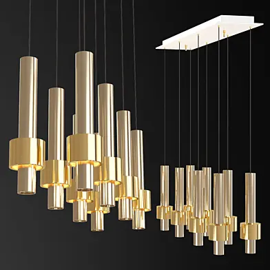 ET2 Reveal Nickel Brass Linear LED Multi-Light Pendant
