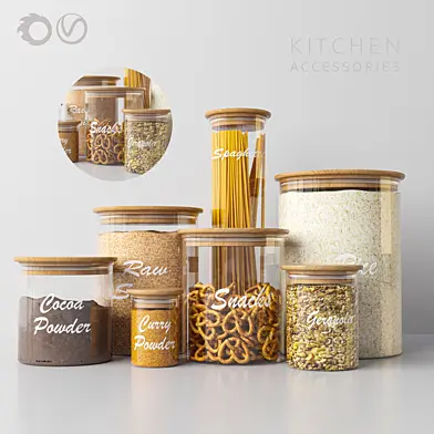 Bambo glass jars