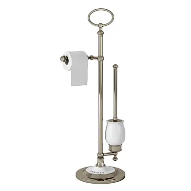 Arcade freestanding paper roll and china brush holder