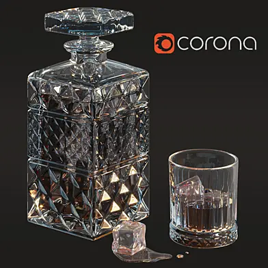 Decanter Crystal Bohemia & Glasses Fioretta