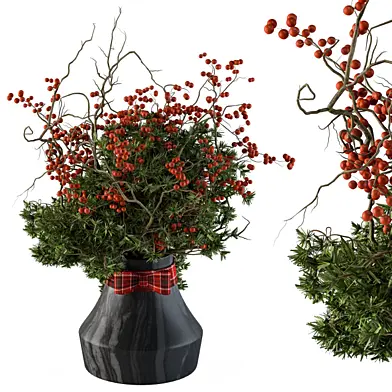 Christmas Decoration 04 - Pine and Red Berry Bouquet