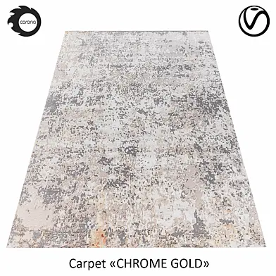 Индийский ковёр шерстяной  «CHROME GOLD»  ABSTRACT-1-MULTI-2