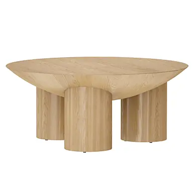 Круглый Журнальный столик Tom Natural Three-Legged Coffee Table (Crate and Barrel)