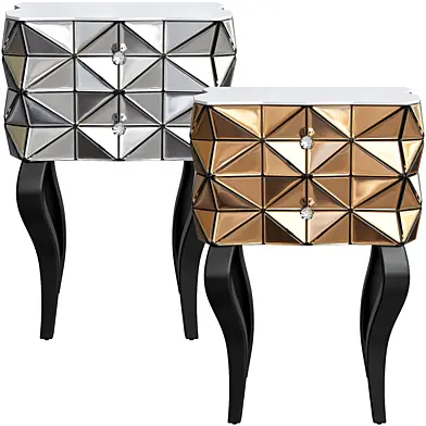 Soho 2 Drawer Mirrored Side Table