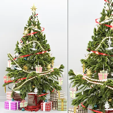 Fully Decorated Christmas Tree