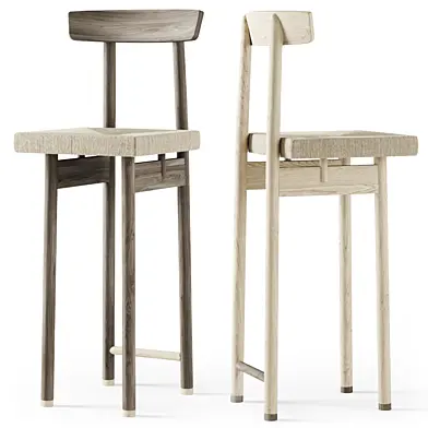 Wooden bar stool / Барный стул с плетением