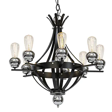 RED GOLD BALL CHANDELIER