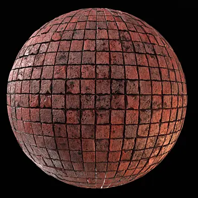Red Grunge Brick Wall-PBR-02