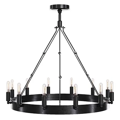 Restoration Hardware CAMINO VINTAGE FILAMENT ROUND SEMI-FLUSHMOUNT 26 Black