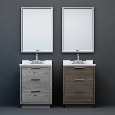RH Modern Machinto powder vanity