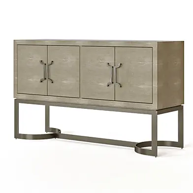 HOME FARE Light Gray Shagreen Console