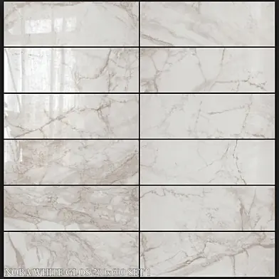Yurtbay Seramik Nora White Glos 200x600 Set 1