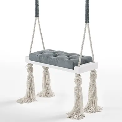 Quilted Wooden Indoor Swing rope hanging chair