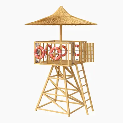 Lifeguard Beach Bamboo Tower
