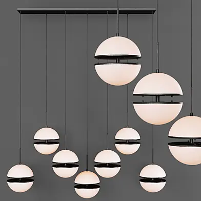 Restoration Hardware HEMISPHERE 7-LIGHT LINEAR CHANDELIER Black