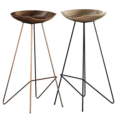 Brilliant wood and steel stool