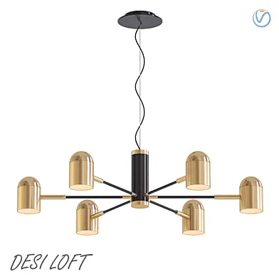 Desi Loft Chandelier Gold