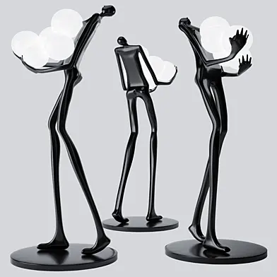 Floor Lamp Man Baloons Black