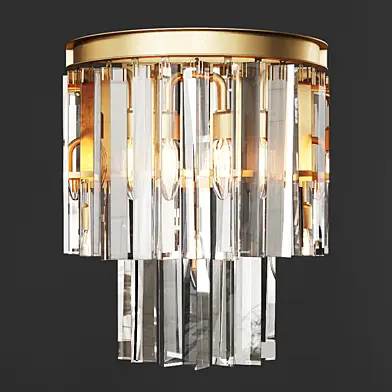 Restoration Hardware 1920S ODEON CLEAR GLASS FRINGE SCONCE Brass
