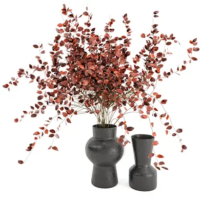 Indoor Plants in rusty Concrete Pots - Set 38